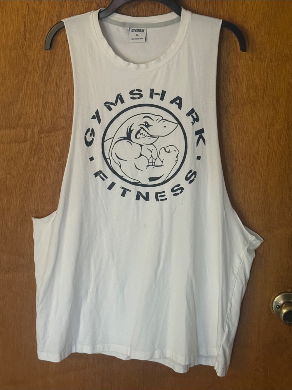 Gymshark White Tank Top with Black Logo